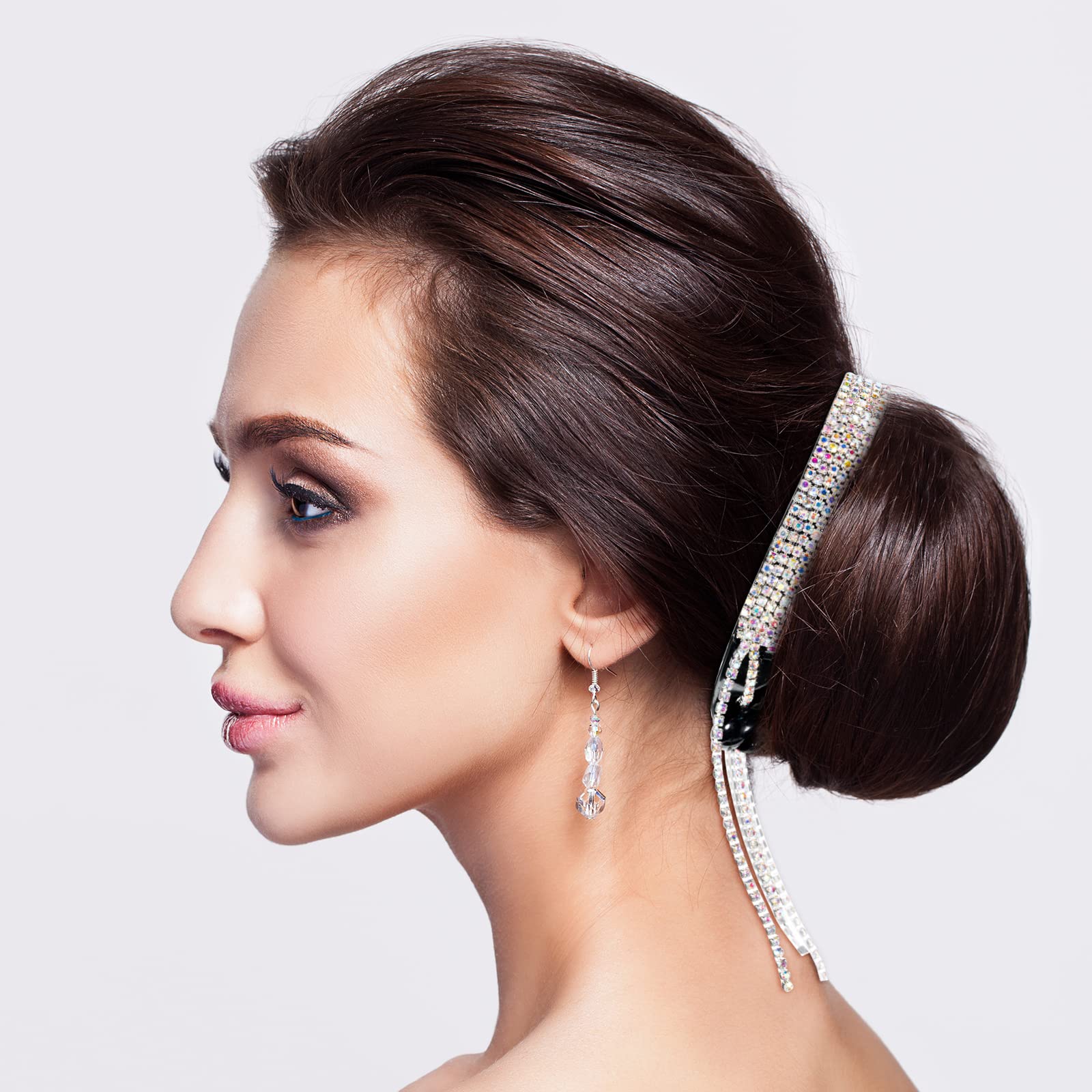 Clip Dilunave strass noir, accessoire élégant et discret.