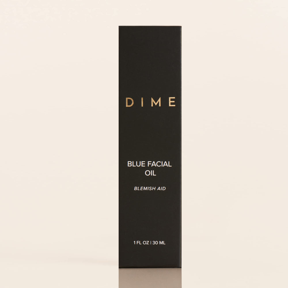 Huile Visage Bleue DIME — Emballage durable et ingrédients propres