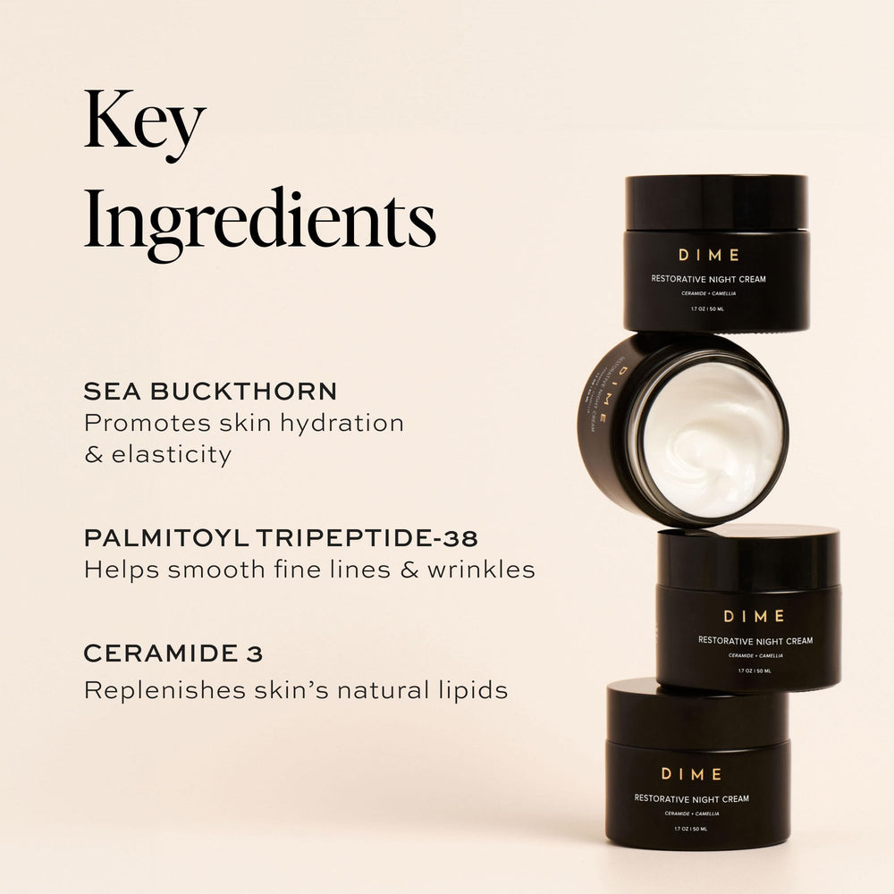 Peptides DIME soutiennent le teint avec subtilité et hydratation durable.