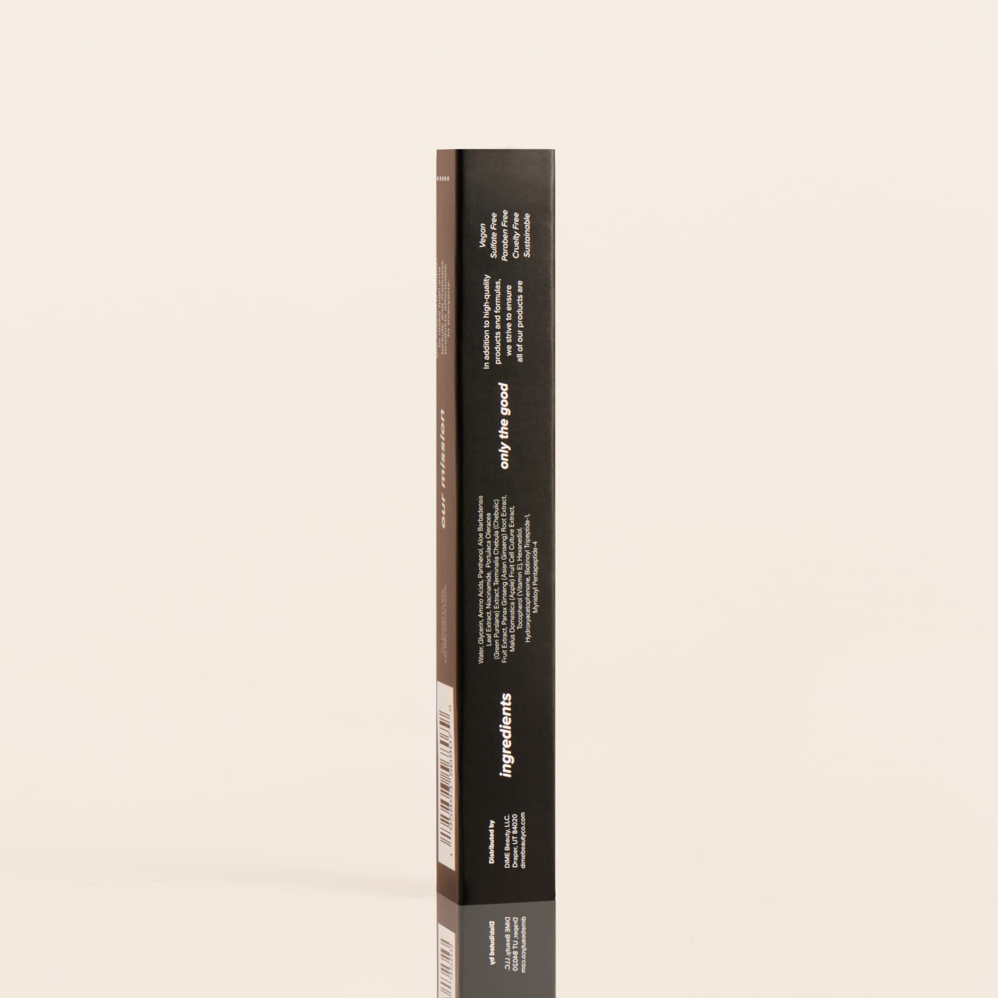 Étiquette et packaging du sérum cils DIME, legs éthique.