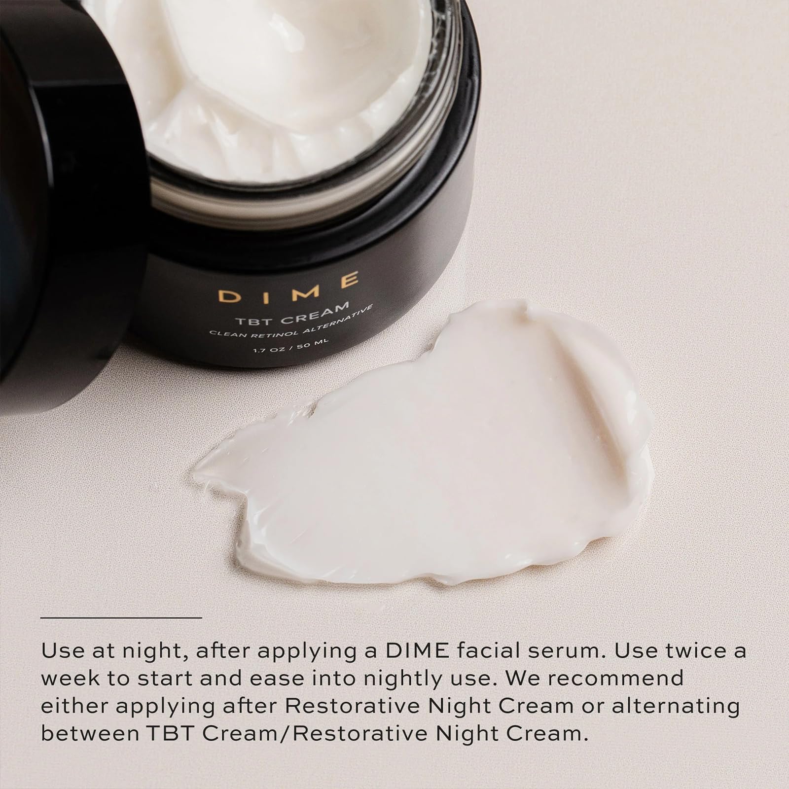 Effet repulpant de la TBT Cream sur la peau au réveil