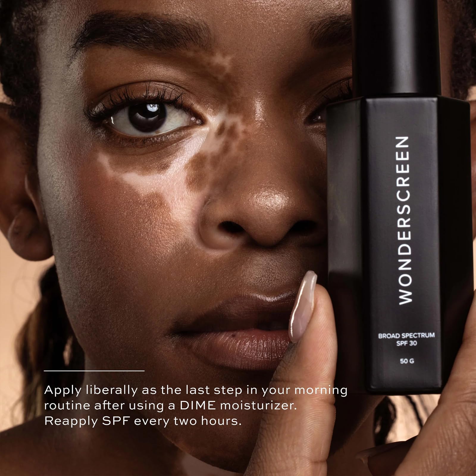 DIME Wonderscreen SPF30, ingrédients comme le squalane et la betterave pour nourrir.