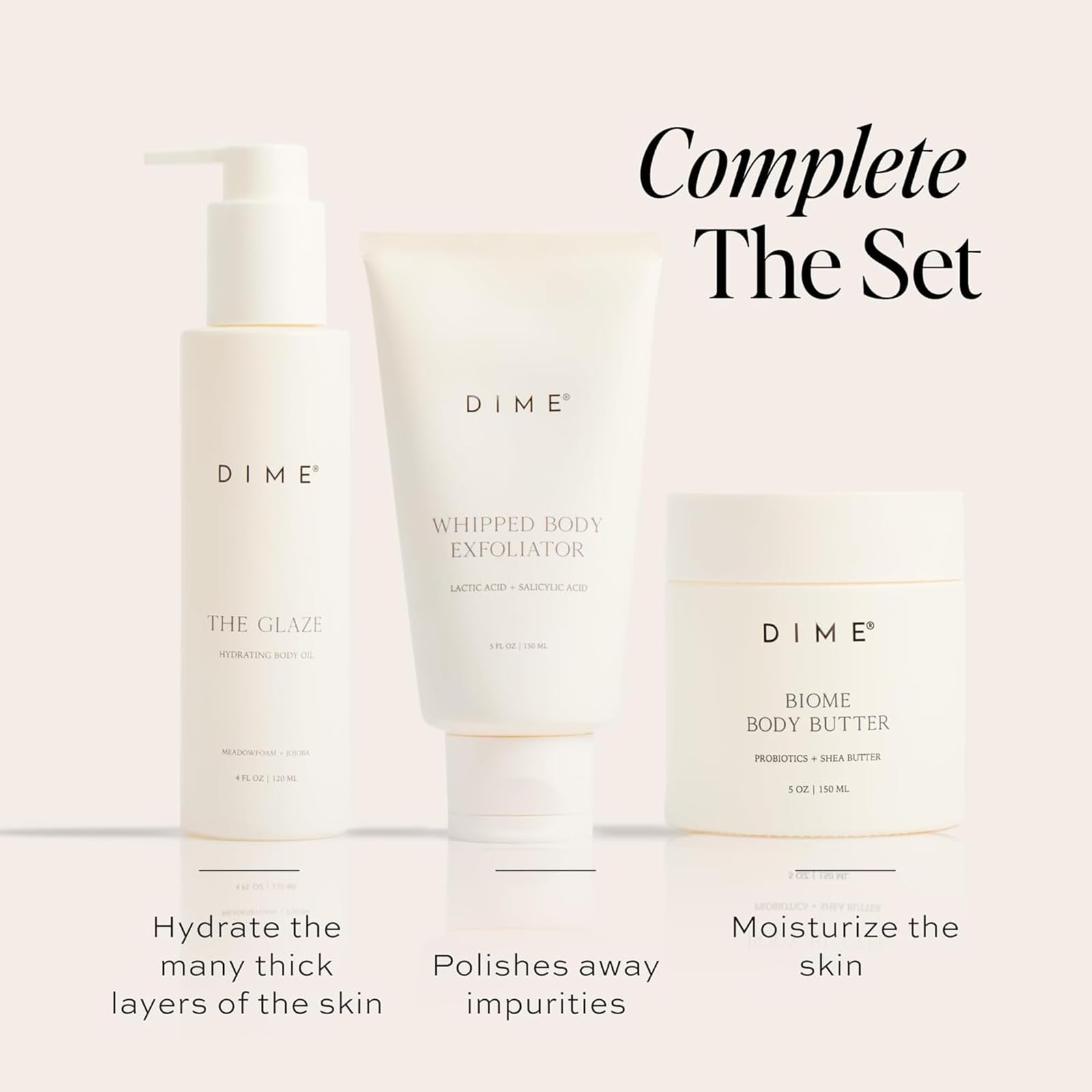 Emballage durable et vegan du DIME Biome Body Butter