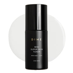 DIME Mini Super Skin Toner, bouteille claire, tonifie en douceur.