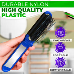 DIMROM brosse de voyage vert pliable avec miroir pratique en déplacement