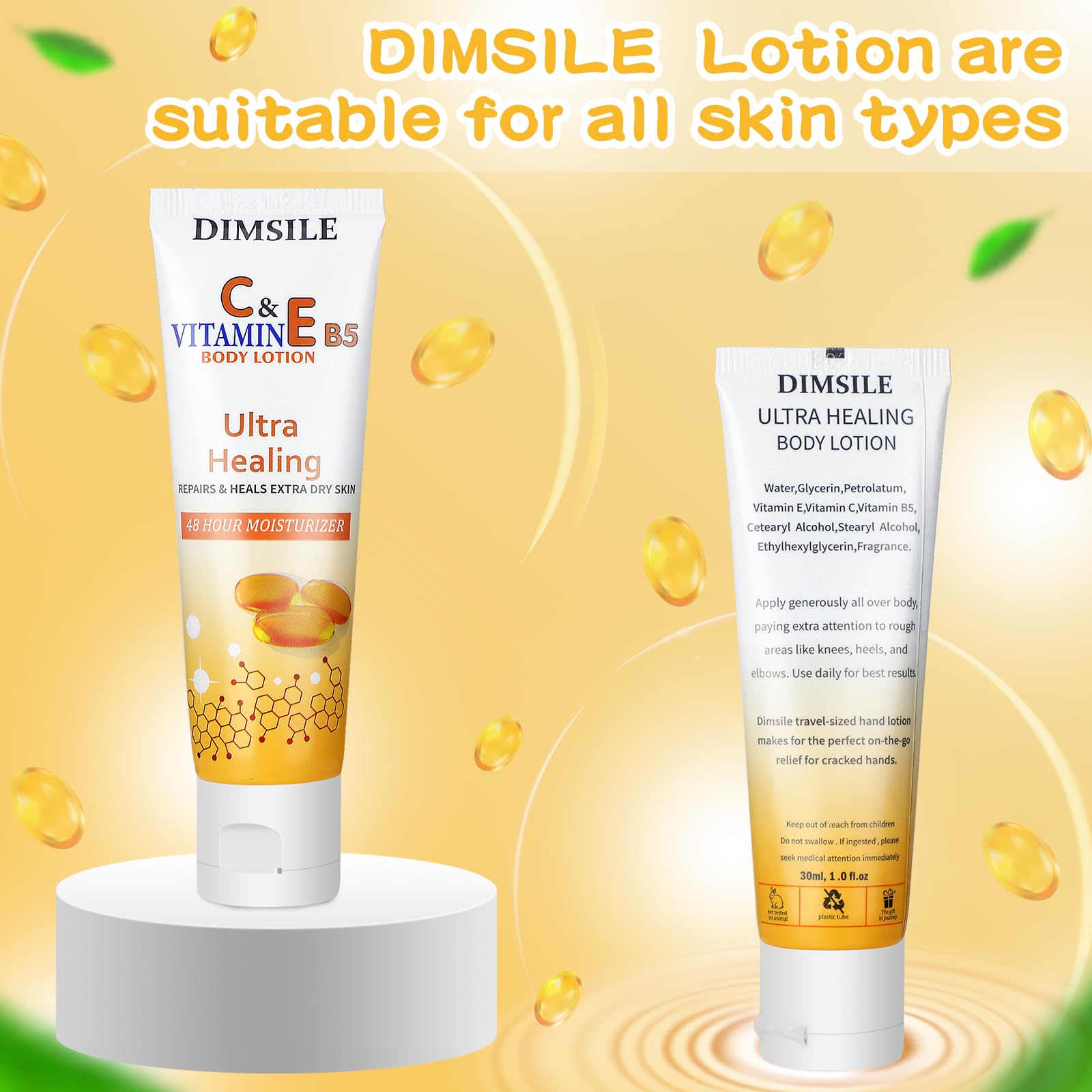 Texture crème veloutée Dimsile pénètre vite et nourrit sans parfum.