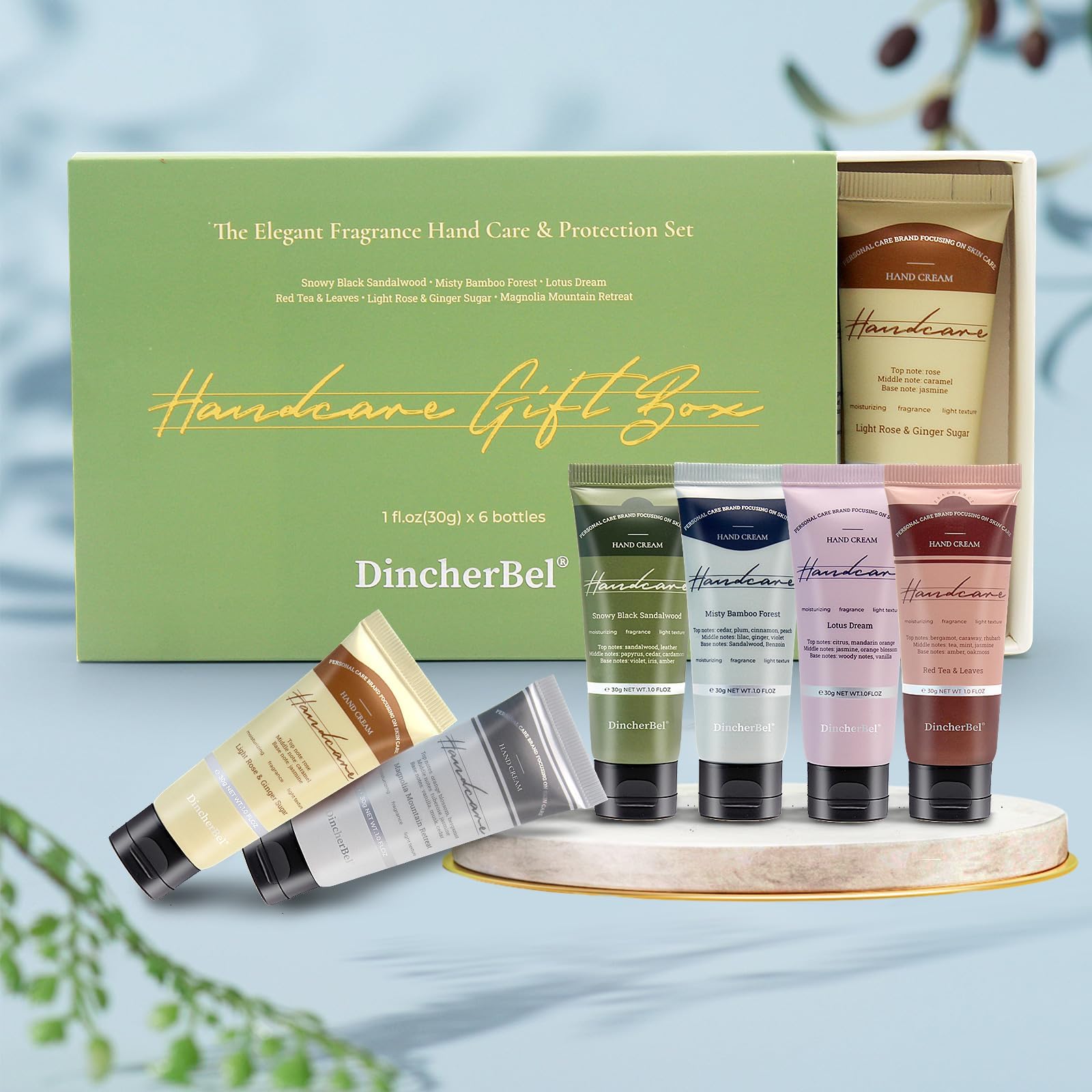 DincherBel coffret Crèmes Mains Usage Voyage Portable: format compact idéal pour déplacements.