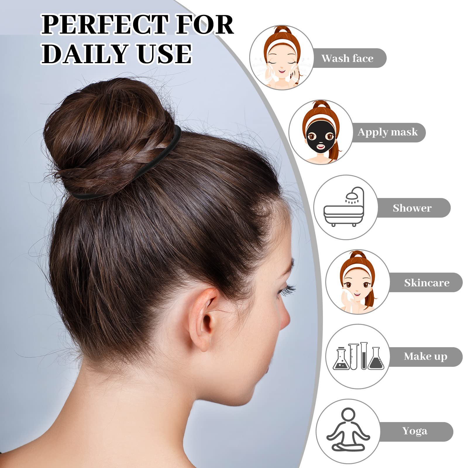 Dingion accessoire cheveux quotidien noir, pratique pour coiffures rapides.