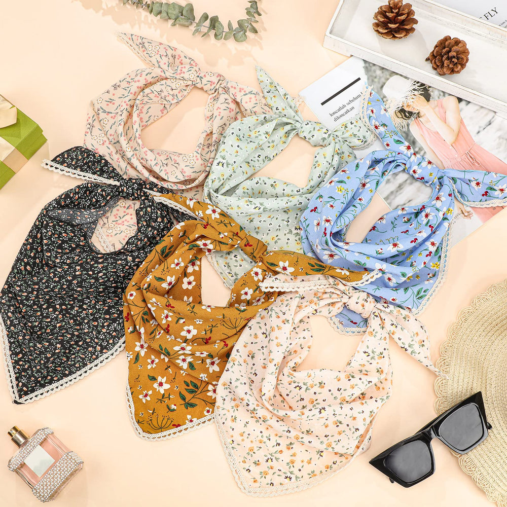 Dingion bandana floral pour cheveux, parfait pour compléter une tenue chic.