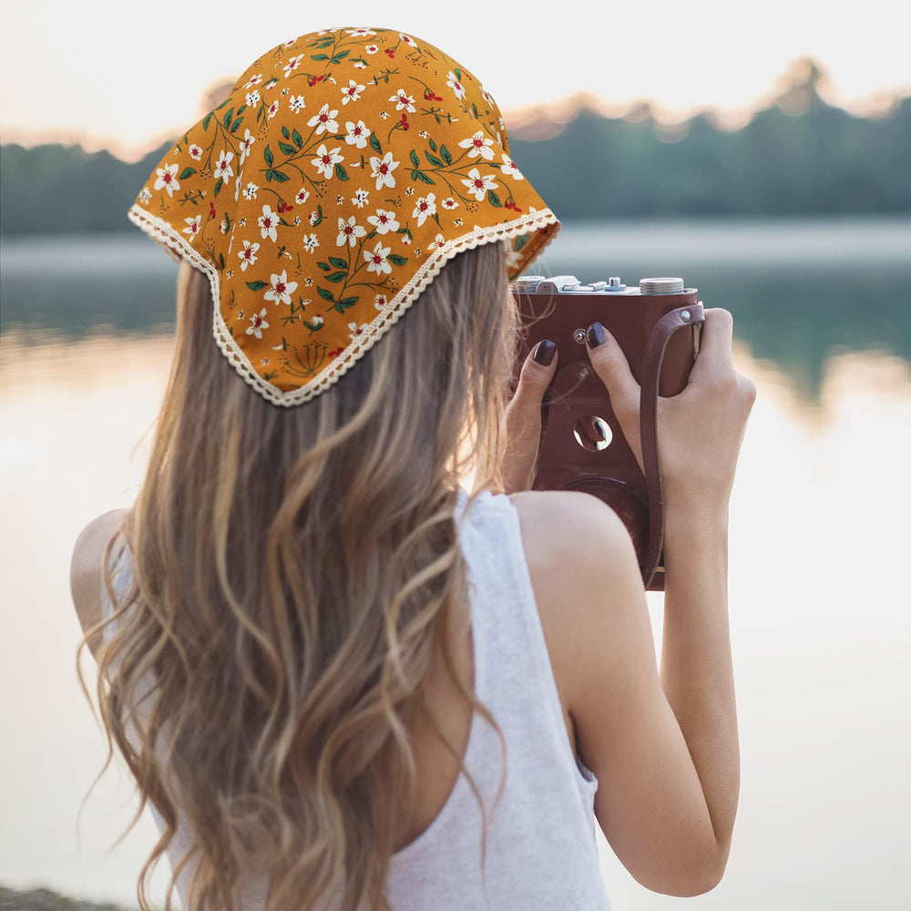 Dingion bandana floral pour cheveux, pratique foulard d'été léger et respirant.