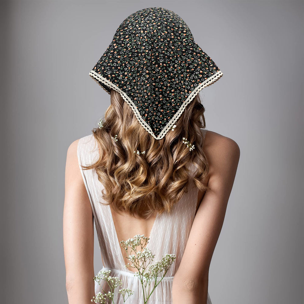 Dingion bandana floral pour cheveux, facile à ajuster grâce aux liens.