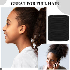 Dingion elastique-cheveux épais et bouclés noir, s'enroule sans tirer.