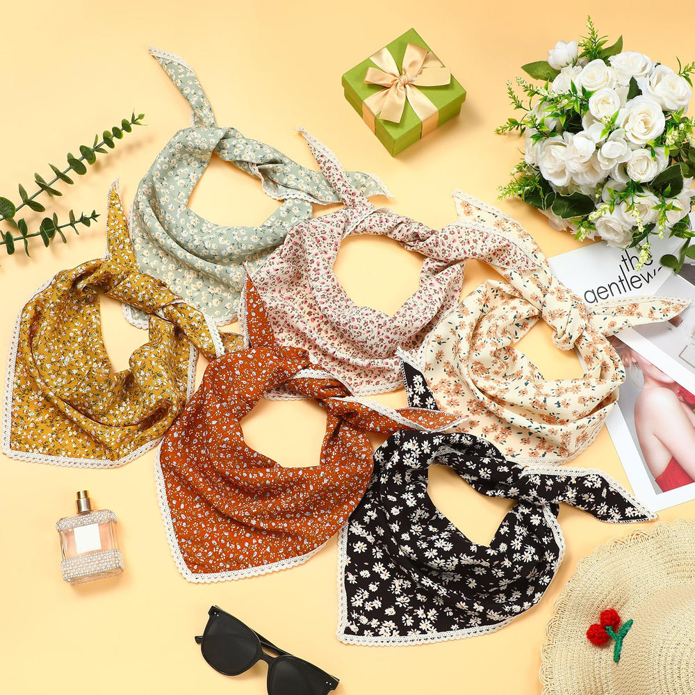 dingion foulard-cheveux-floral-rose: foulard floral rose léger et confortable pour cheveux