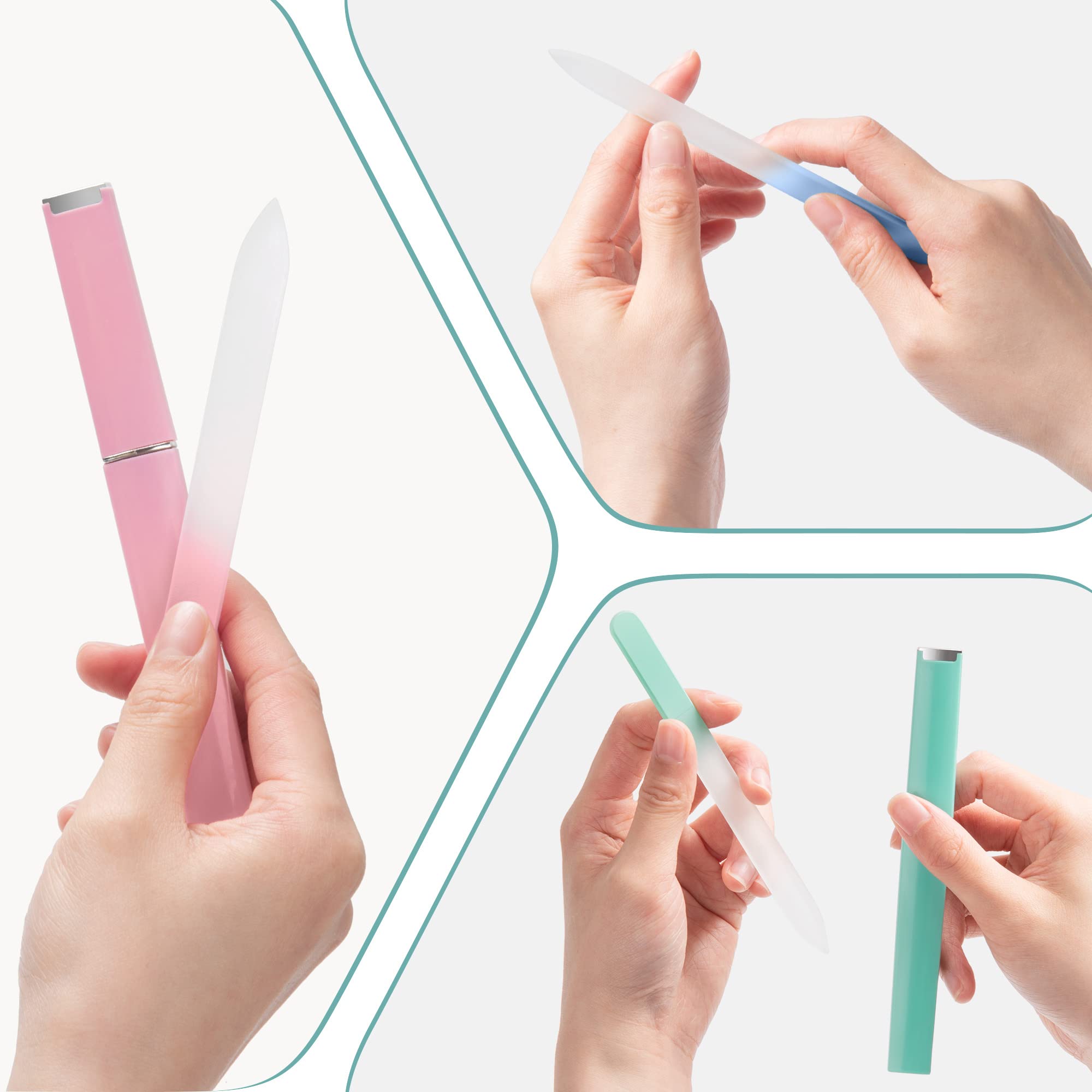 Diodiva lime à ongles en verre avec étui rose, idéale pour ongles délicats en déplacement.