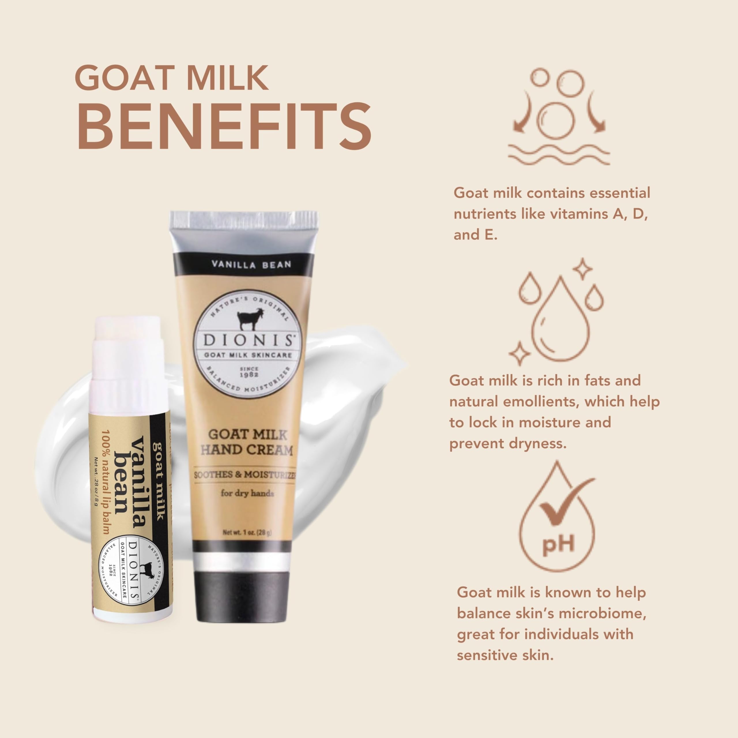 Dionis baume lèvres lait chèvre vanille, réconfort et protection