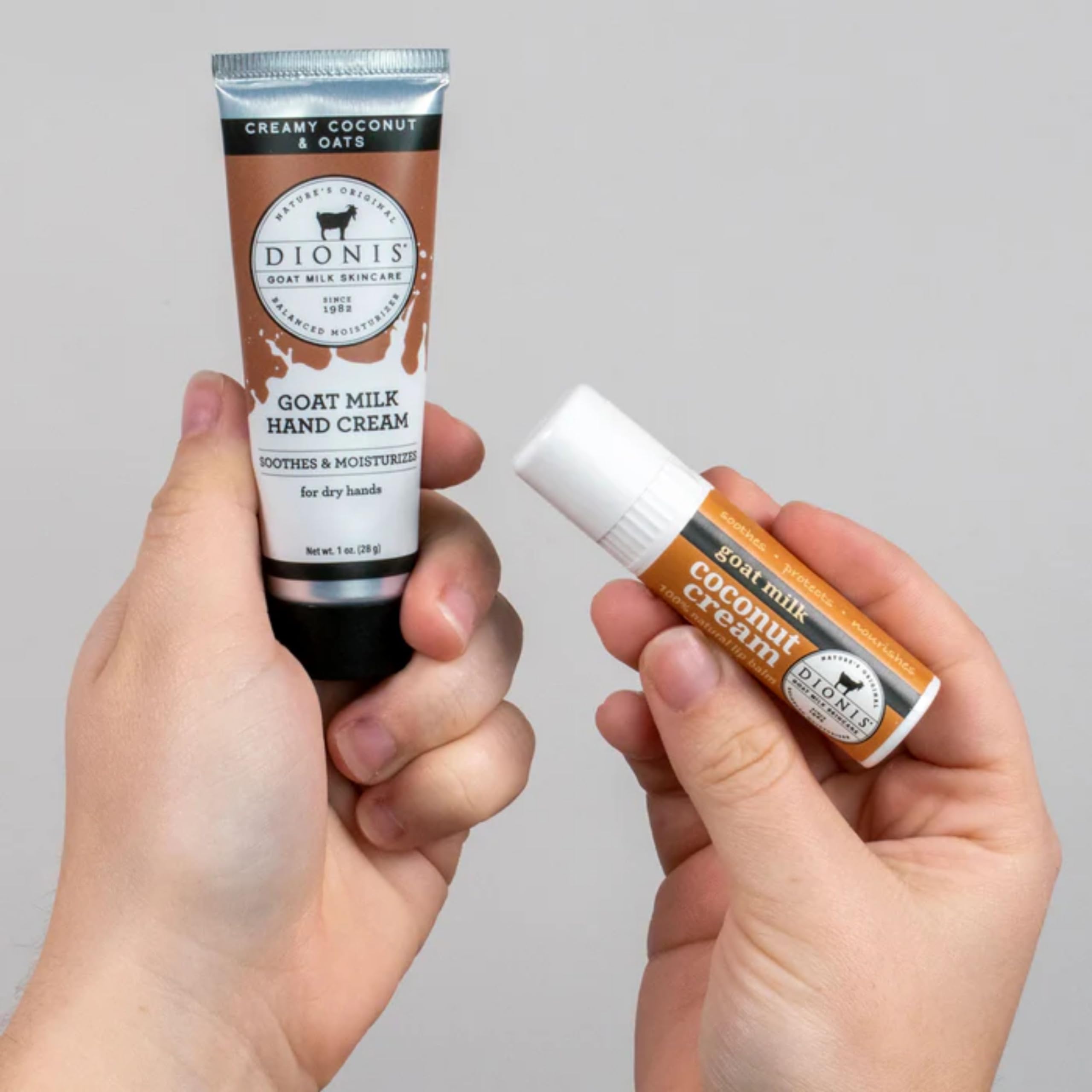 Coffret Dionis: duo soin mains et lèvres prêt à emporter.