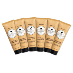 Dionis crème main lait chèvre vanille, emballage pack6 facile à partager.
