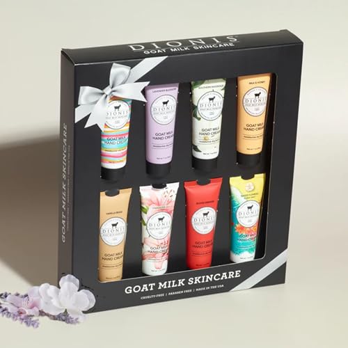 Crème mains Dionis lait chèvre, format 1 oz, absorption rapide sans fini gras.