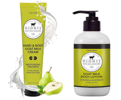 Crème mains Dionis poire croquante 3,3 oz, hydratation durable pour peau sèche.
