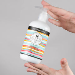 Ingrédients lait de chèvre, source éthique, nourrissant la peau.