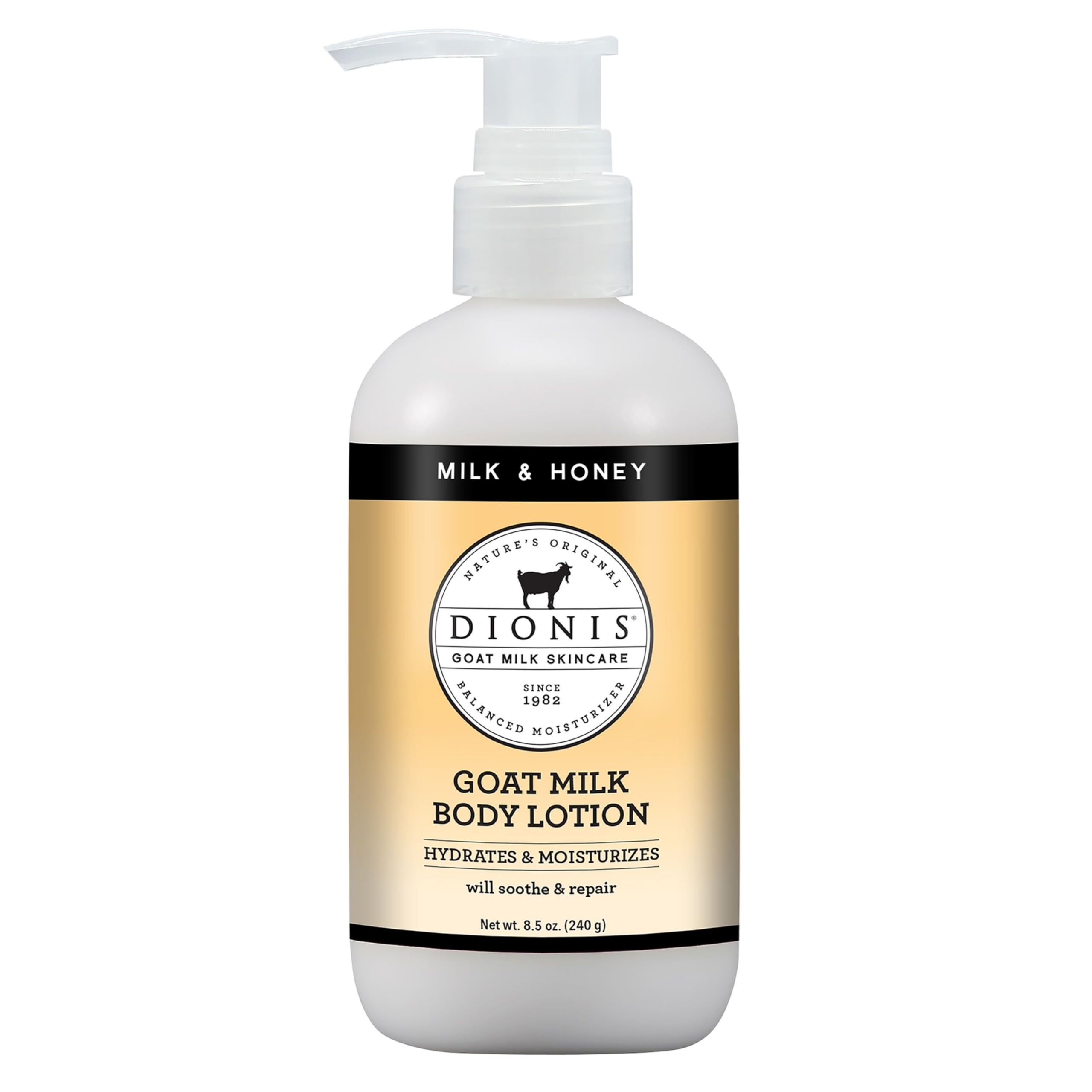 Dionis Lait de chèvre et miel, bouteille prête à hydrater quotidiennement.