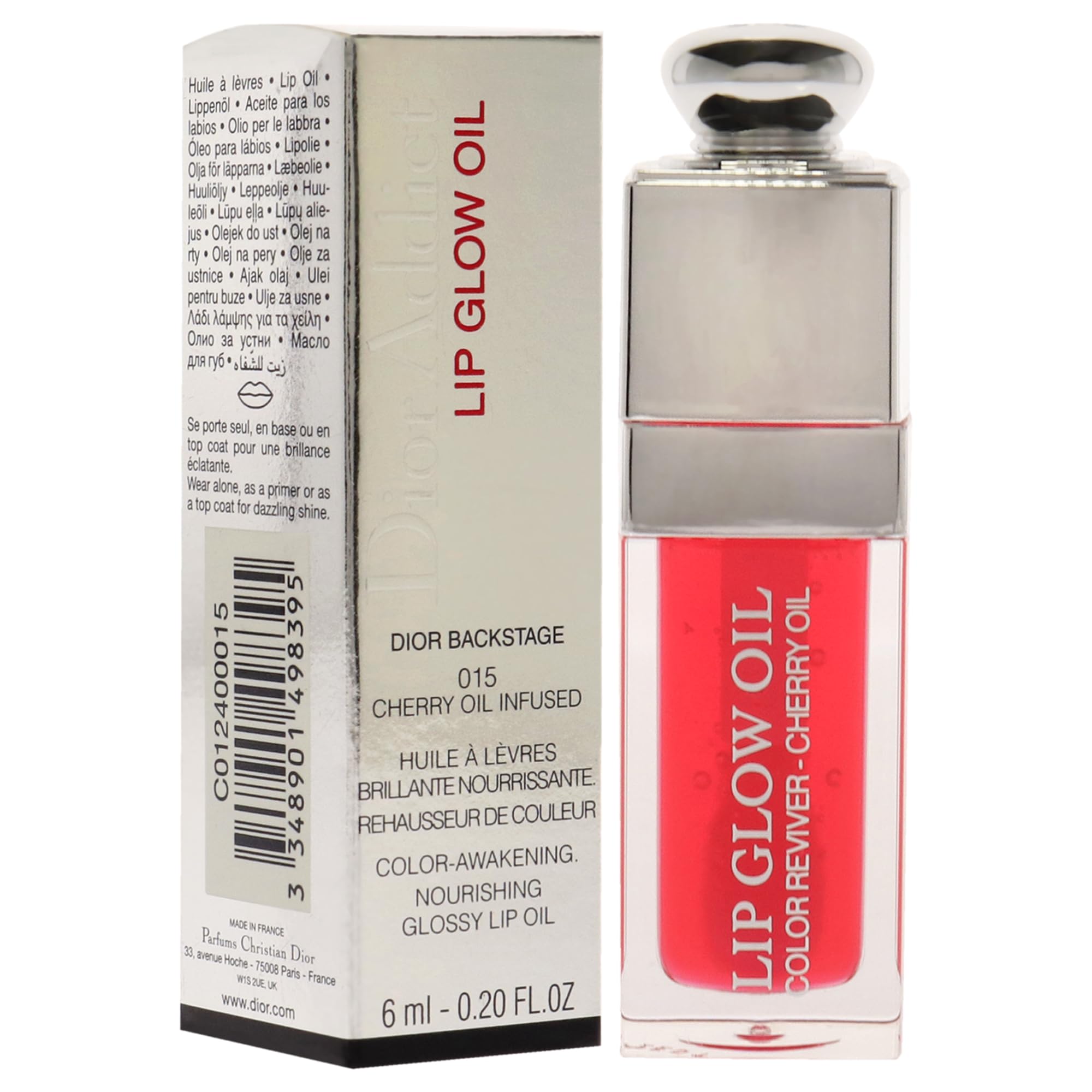 Dior Addict Lip Glow Oil 015 Cerise, application douce, texture non collante