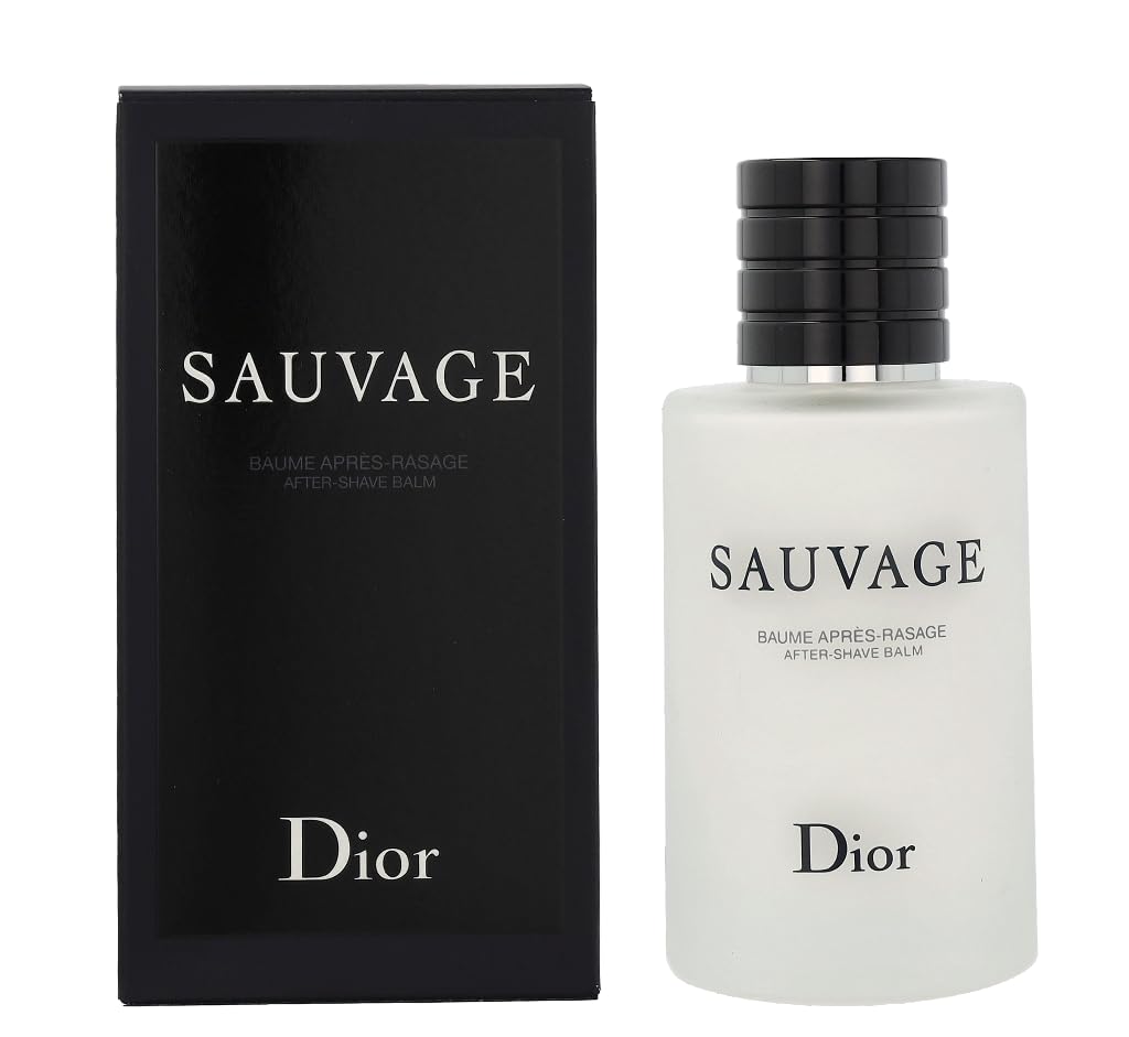 Baume Dior Sauvage après-rasage 100 ml sur flacon, hydratation rapide.