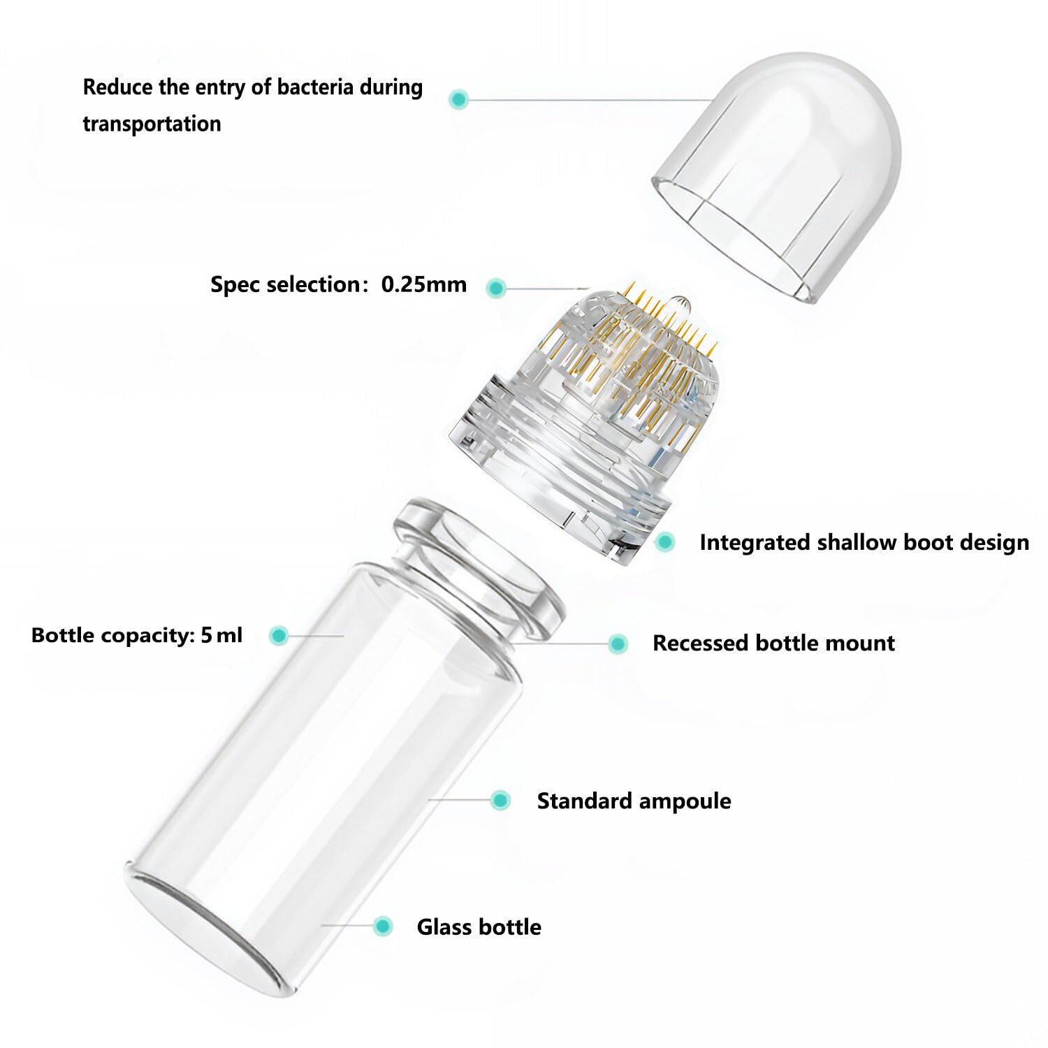 Diougens Lee: bouteille en verre 5 ml pour sérum portable.