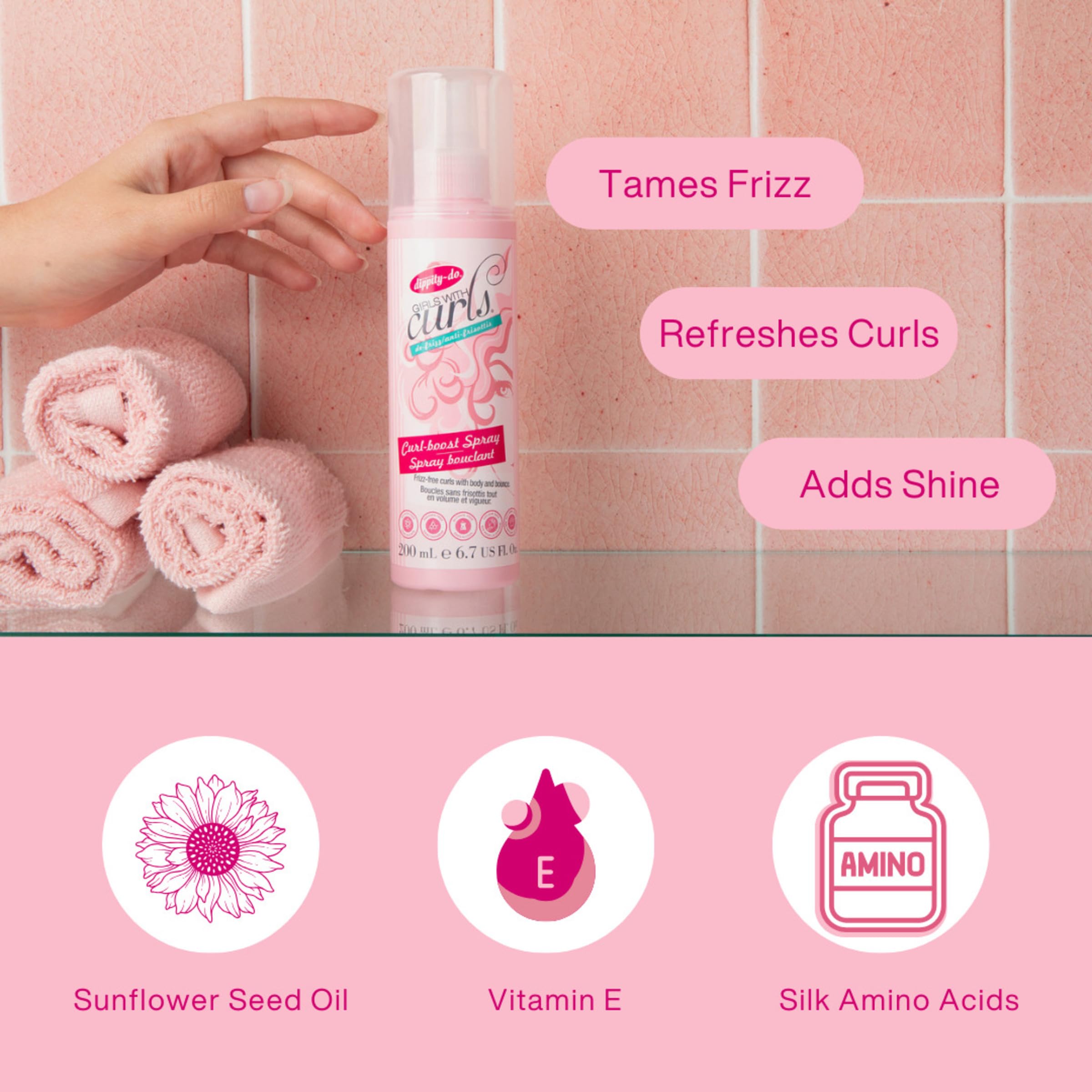 Dippity Do Girls With Curls, brume légère pour du volume et brillance