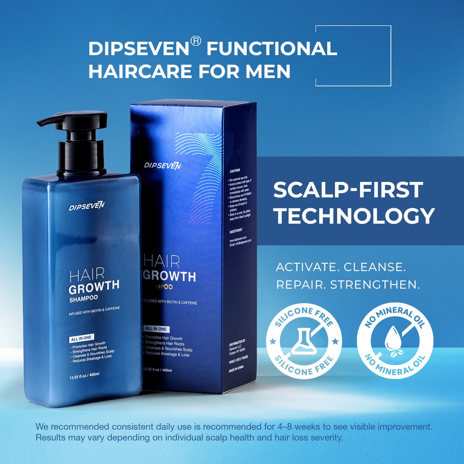Texture crèmeuse du shampooing DIPSEVEN pour hommes.