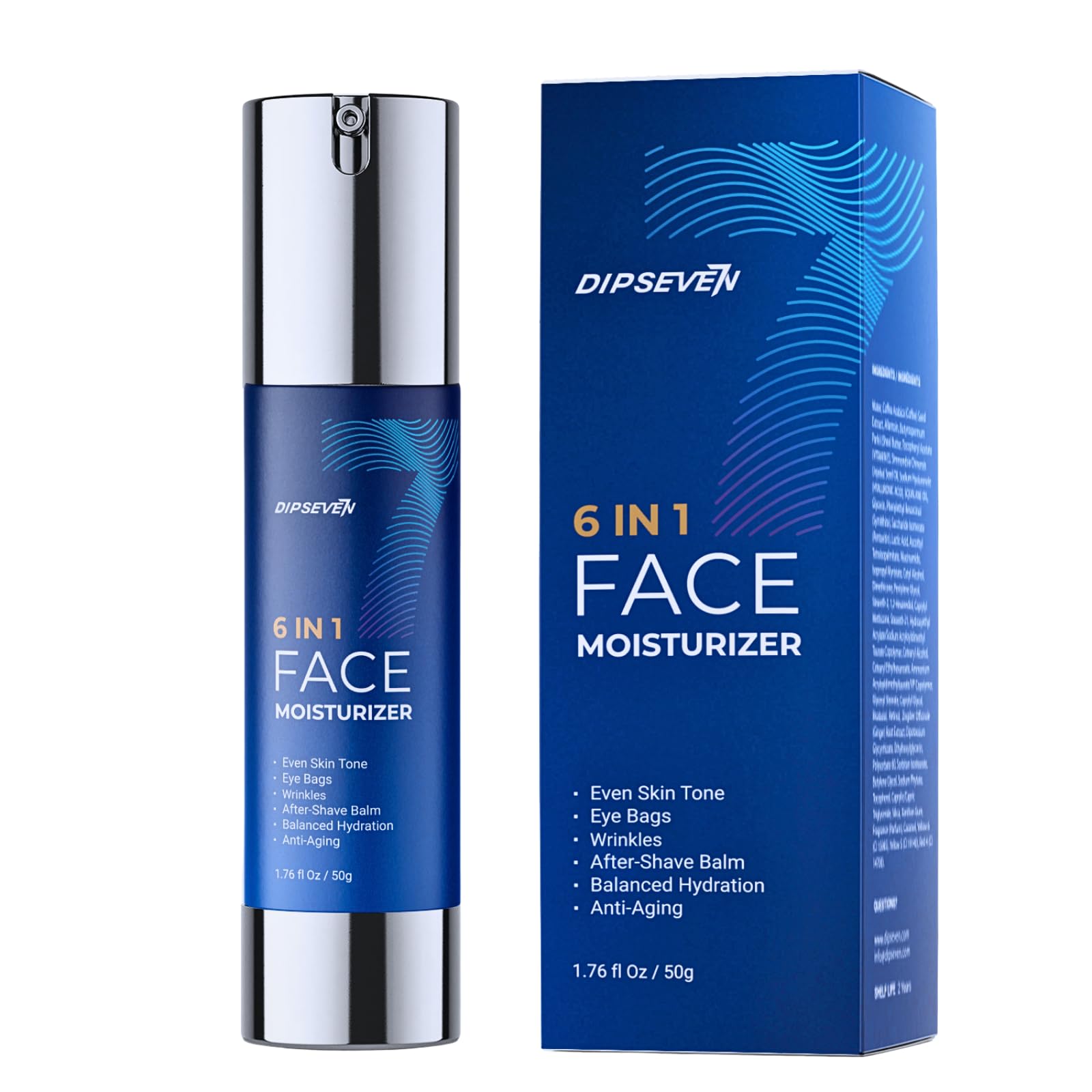 Dipseven soin visage 6-en-1 hydratation durable et peau revitalisée