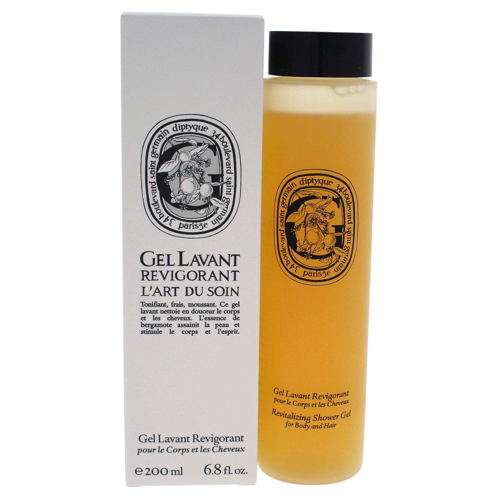Diptyque Gel Douche Revitalisant pour le corps et les cheveux, parfum frais et usage quotidien.