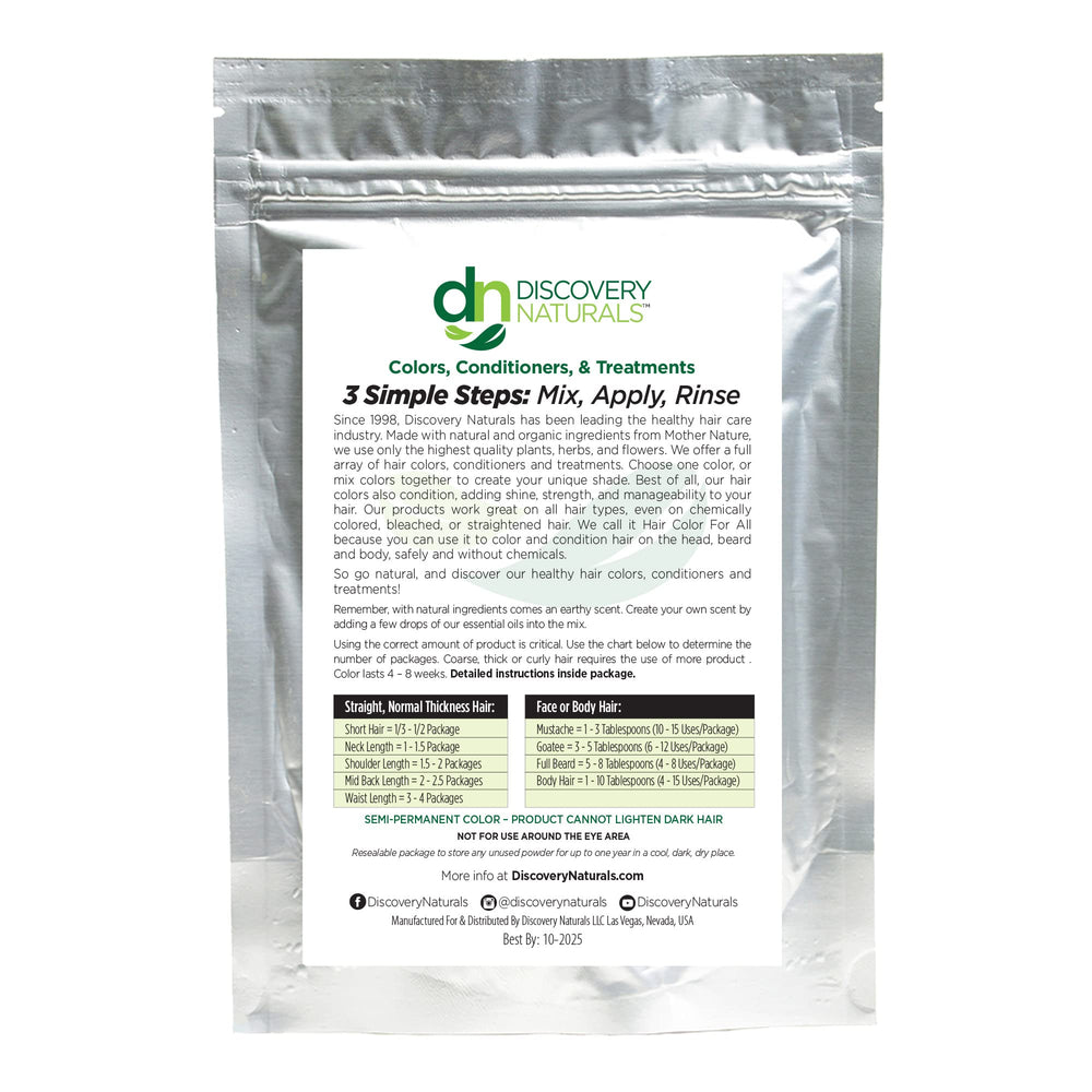 Discovery Naturals henné rouge emballage : kit facile à utiliser à domicile