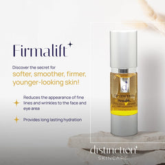 Application autour des yeux avec le sérum Distinction Firmalift et contour net.