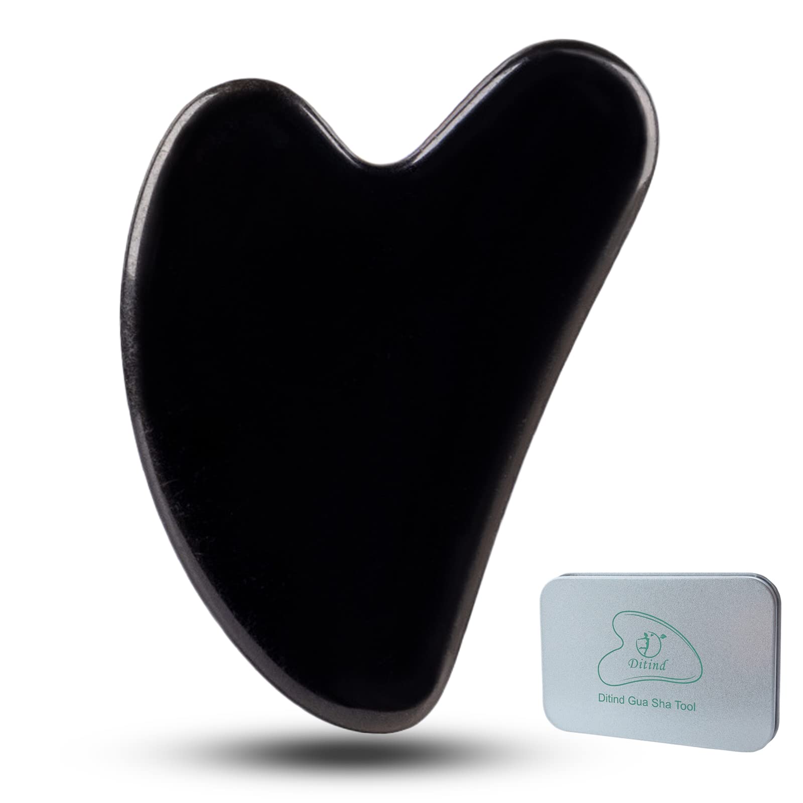 Ditind Gua Sha visage en obsidienne noire, améliore la microcirculation et la détente.