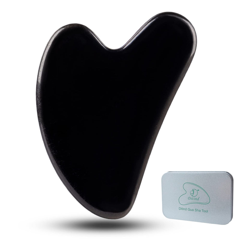 Ditind Gua Sha visage en obsidienne noire, améliore la microcirculation et la détente.
