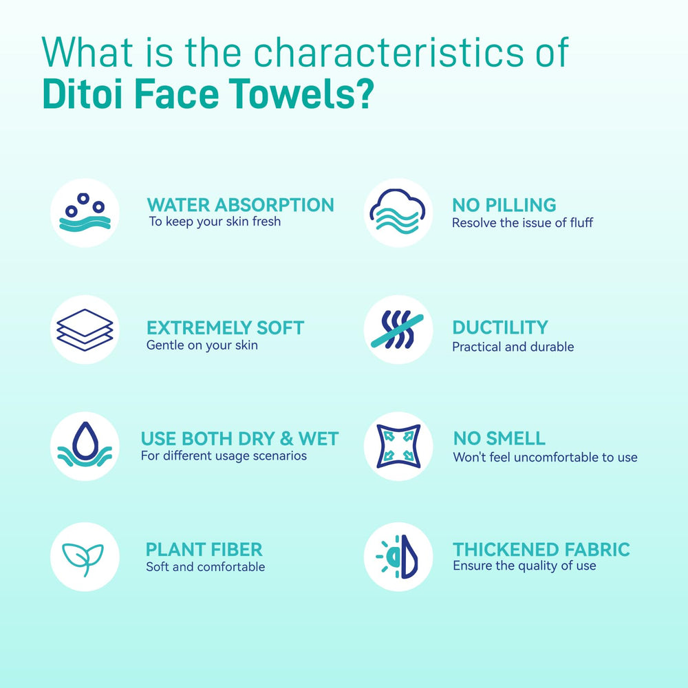 Ditoi serviettes visage utilisations multiples: démaquillage, nettoyage et voyage