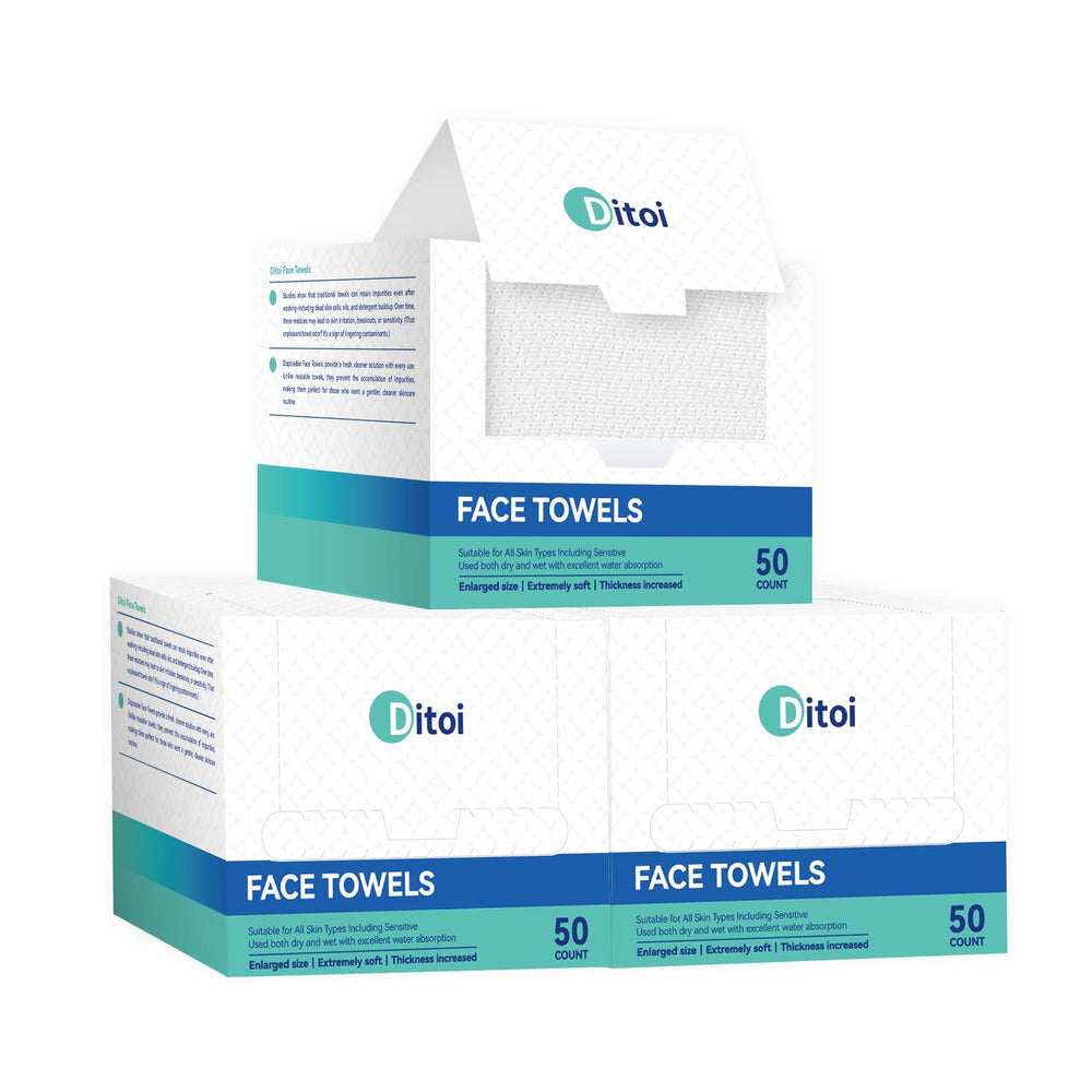Ditoi lingettes visage jetables douceur-velours pour nettoyage doux et revitalisant.