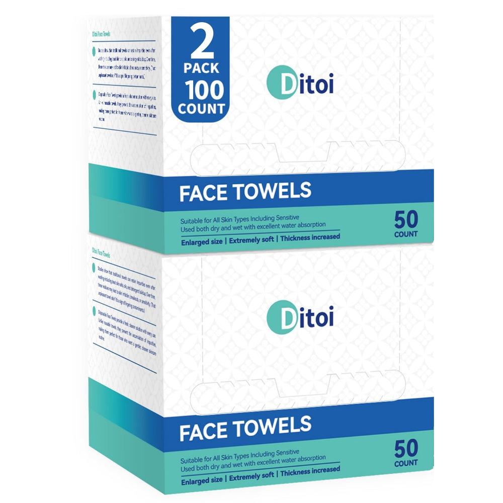 Ditoi lingettes visage jetables ultra épais XL pour démaquillage en douceur
