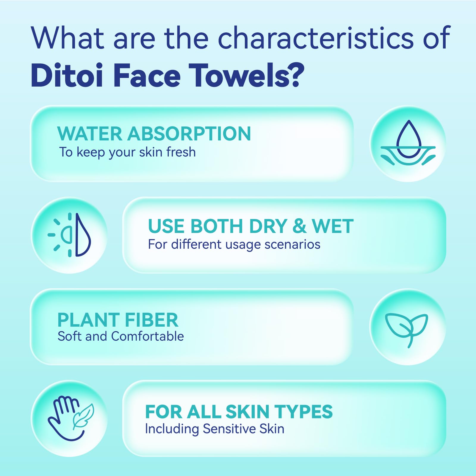 Ditoi serviettes visage pour tous types de peau