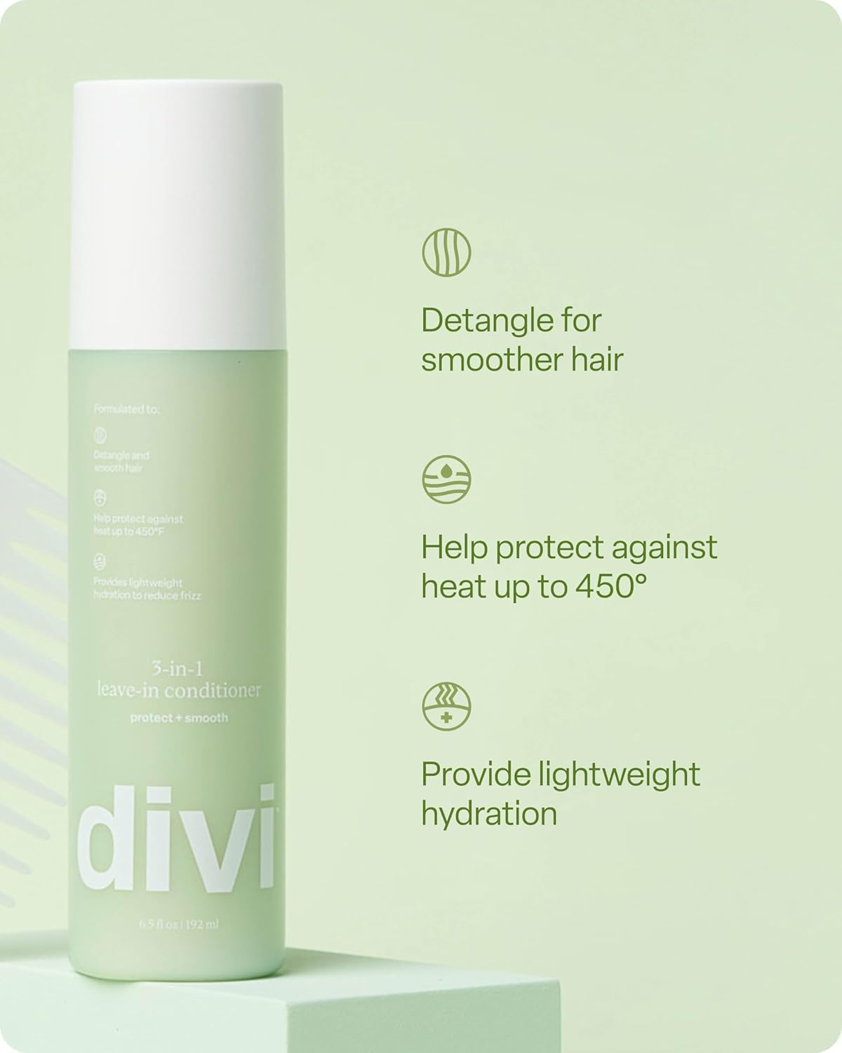 Divi 3-en-1 ingrédients olive et squalane, nourrissent et apportent de la brillance