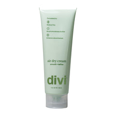 Divi Air Dry Crème coiffante: bouteille et texture prête pour un look défini.