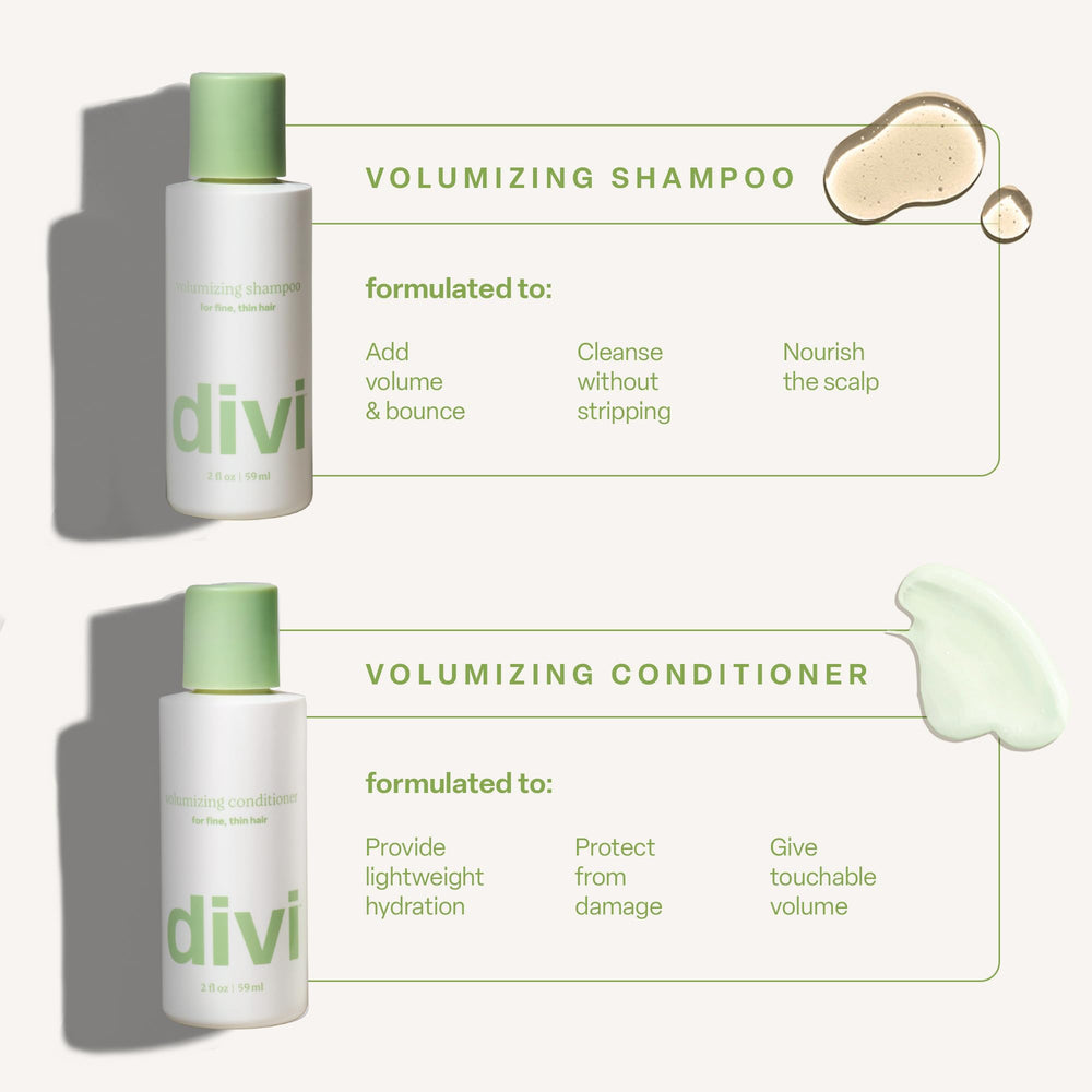 Divi Mini Volume Shampoo foamy lather in hand ready to cleanse