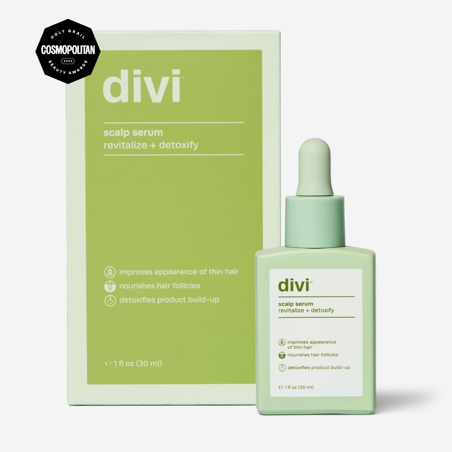 Divi Sérum application sur cuir-chevelu, action ciblée et rapide.