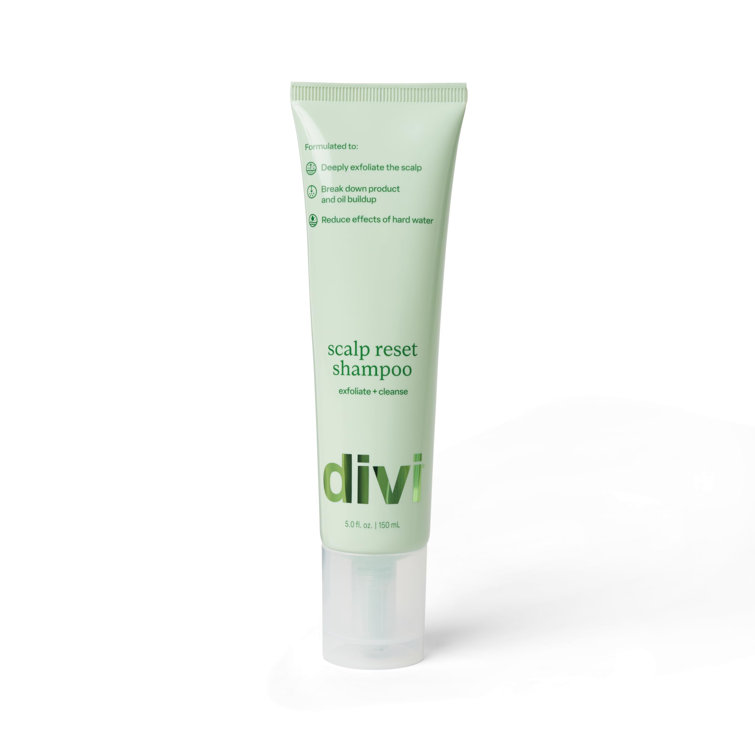 Divi shampoing clarifiant, bouteille visible, purifie profondément le cuir chevelu.