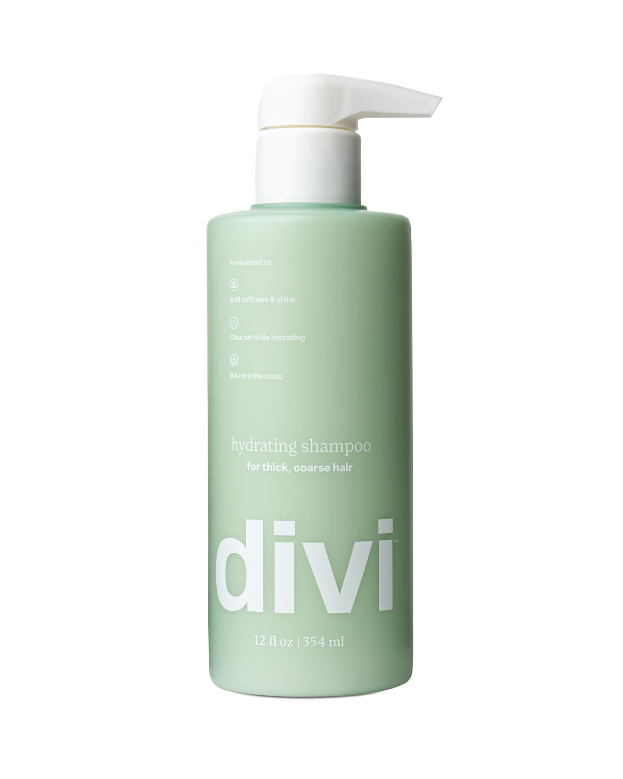 Divi shampooing hydratant, vue bouteille prête pour usage quotidien.