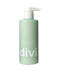 Divi shampooing hydratant, vue bouteille prête pour usage quotidien.