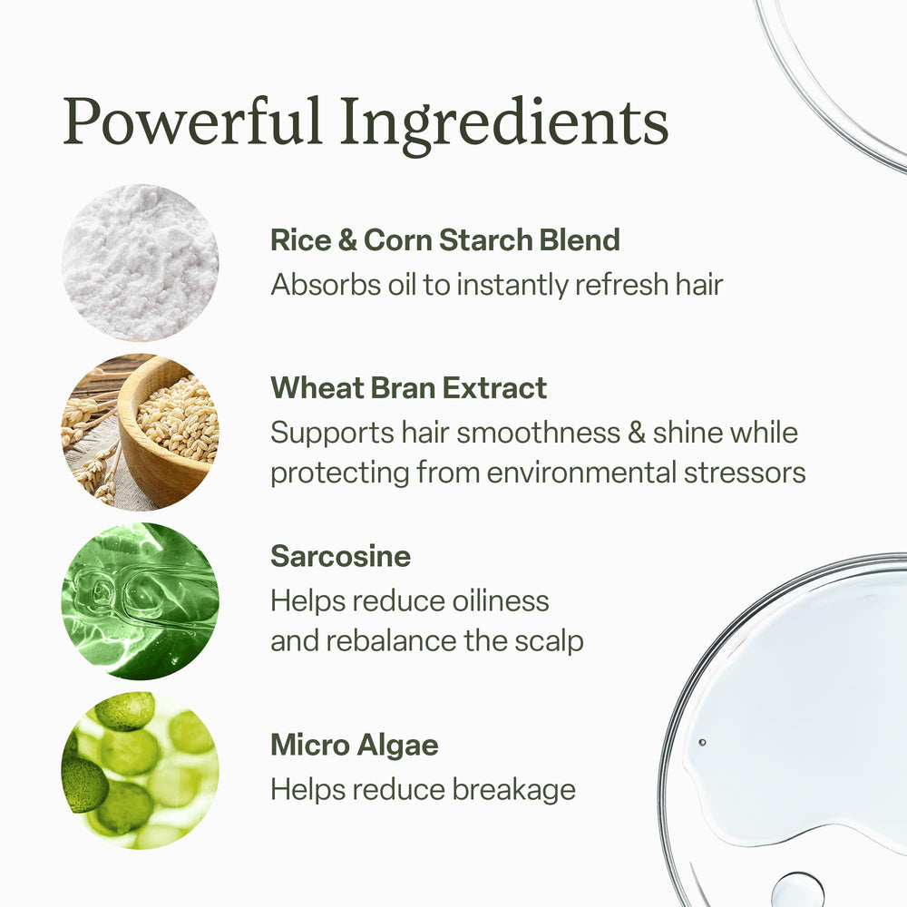 Divi Shampooing Sec Spray — Formule sans benzène et talc pour un usage quotidien.