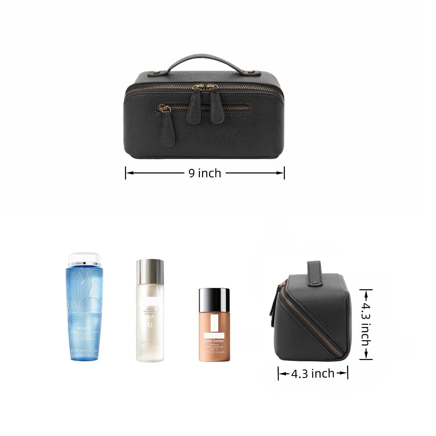 Divvia sac-maquillage-ouverture-a-plat offre une vue d'ensemble rapide des articles.