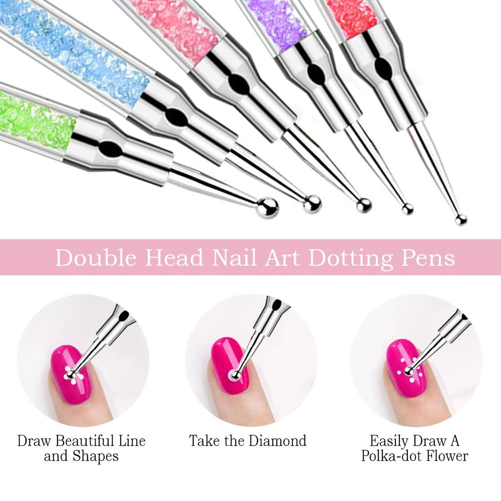 DIYCICO-pinceaux-art-ongles-15-pieces: pinceaux variés pour lignes et détails.